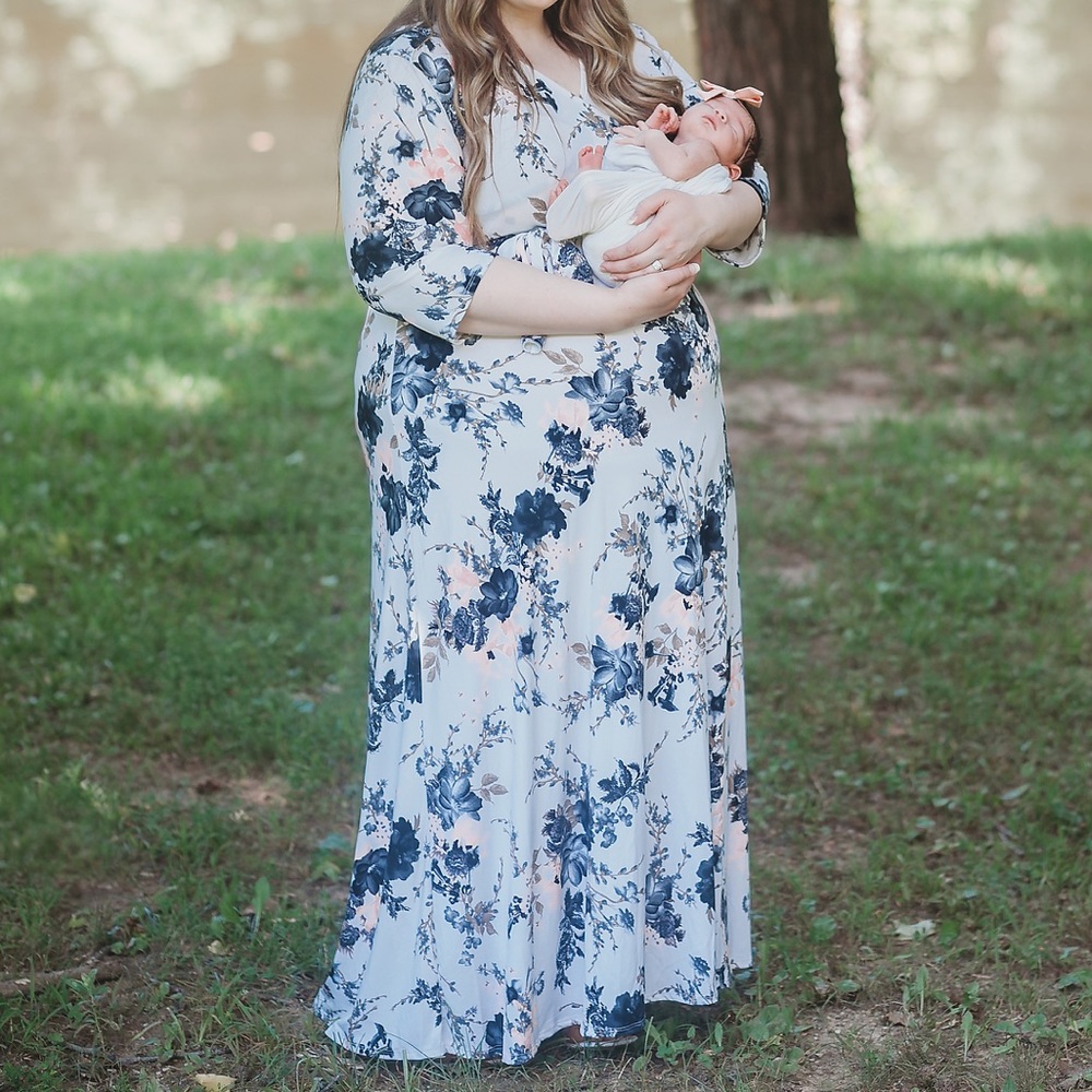 Pinkblush Plus Size Maternity Wrap Dress
